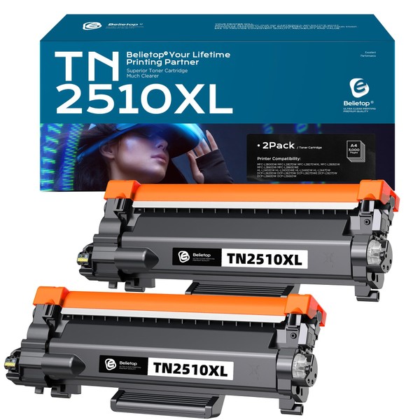belietop TN-2510XL Black Toner Compatible with Brother TN2510XL Toner Cartridge