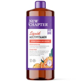 New Chapter Liquid Multivitamin + Mineral Supplement for Whole-Body Benefits, 100% Delicious Multivitamin for Adults, Teens & Kids 2+, Ready to Absorb Faster, Orange Mango Flavored, 30 oz