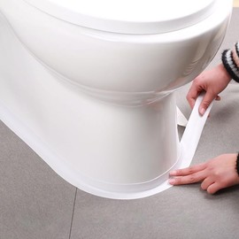 White Caulk Tape Self Adhesive Waterproof, Bathroom Peel & Stick Caulking Strip Floor Tile Wallpaper Toilet Tub Shower Wall Trim, DIY Project Renter Friendly Decor, Quick & Easy to Install in Minutes
