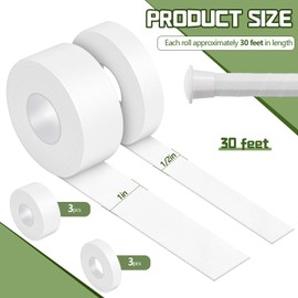 Gemscream 6 Pcs 30 ft Lacrosse Stick Tape 1 Inch 1/2 Inch Non-precut Cotton Sweat Absorbent Bat Grip Tape for Lacrosse Baseball Bats (White)