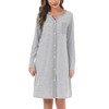 Marvmys Women's Cotton Nightdress with Full-Length Button Placket Striped Long