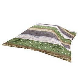 Ikehiko #5097269 Kotatsu Futon Cover, Square, Koyomi, Approx. 85.6 x 85.6 ft (215 x 215 m), Green, Japanese Zipper, Rabbit Pattern
