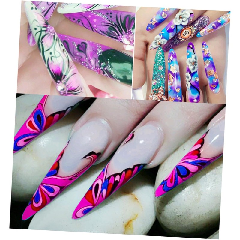 Healeved 12 Styles Long Fake Nails Strong Artificial Nails Extension