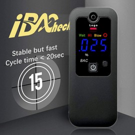 iBACheck Rechargeable Breathalyzer and Last 200 Test After Full Charged, 10 Memories and Visible at Night