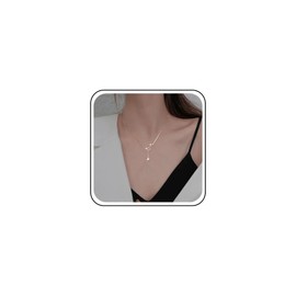 Xmsrn Vintage Crystal Star Pendant Necklace Rhinestone Big Dipper Star Drop Y Necklace Crystal Cz Big Dipper Choker Necklace Cz Rhinestone Choker Y Lariat Necklace for Women