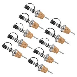 GLOKUUCA Wine Bottle Tapered Pourer Spouts- 10 Pcs Stainless Steel Pourer with Dust Cap Cork Plug Fits for Olive Oil Vinegar Wine - Wine Bottle Stopper - (92-mm/3.62-inch, Black)