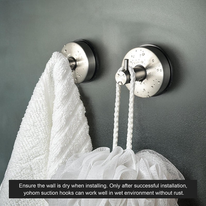 YOHOM Stainless Steel Vacuum Suction Cup Bathroom Shower Holders -