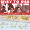 Hilitchi 110 Sets Gold Chicago Screws Buttons Flat Head Screws