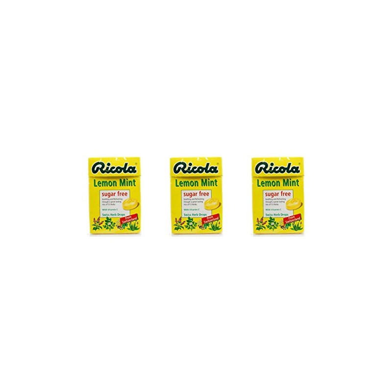 (3 PACK) - Ricola - Lemon Mint SF Lozenges Box