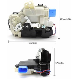 HISports Door Lock Actuator Front Left 3B1837015, Servo Motor Compatible with Passat 3B Altea 5P1 All Engines Hatchback 2006-2013, E.O.S 1F7 1F8 All Engines Cabriolet 2006-2015