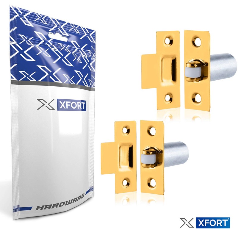 XFORT® Adjustable Roller Catch, Polished Brass Roller Ball Door Latch,