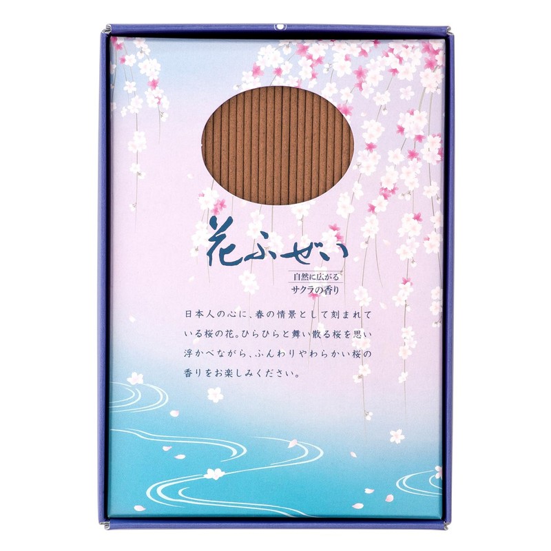 Kameyama Hanafuzei Sakura Incense Sticks Low Smoke, Extra Large, Approximately