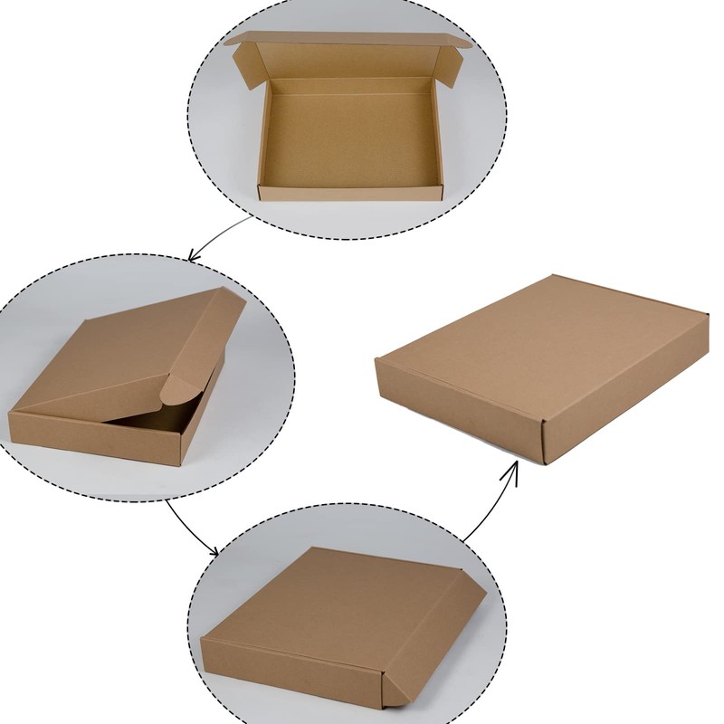 Sodissa 13x10x2 Inches Shipping Boxes Pack of 25, Brown Corrugated