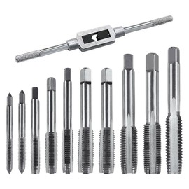 Micro Taps Bit Small Hand Screw Thread Taps Adjustable Reamer Tap Wrench Set High Speed Steel Thread Cutter Set M1-M8 for Wood, Plastic, Aluminum Or Others