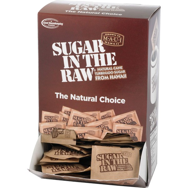 Unrefined Sugar Made From Sugar Cane, 200 Packets/Box, Sold as