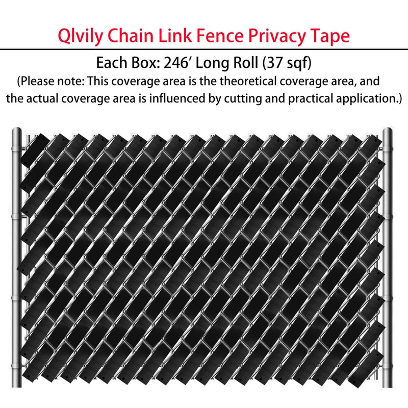 Qlvily Chain Link Fence Privacy Tape, 246ft x 0.15ft Chain