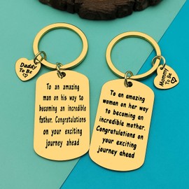 New Parent Gift First Time Pregnancy Gifts for Mom Dad To Be Mom to Be Keyring Daddy to Be Gifts First Time Dad Gifts New Mom Jewelry Baby Announcement Gift New Mom and Dad Gifts Baby Shower Gifts