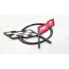 AUTO 1PC Black Rear Deck Lid Cross Flags Emblem Badge