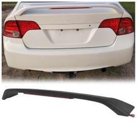 ECOTRIC Rear Trunk Spoiler Wing Compatible with 2013-2015 Honda Civic 4DR SI Sedan w/LED Brake Light Lamp Painted