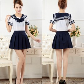 R-Dream Sailor Uniform, Cosplay, 7 Colors, Short Sleeve, Cute, High School Girl, Uniform, Costume, Women's Costume, Large Size, Lolita, Idol, School Festival, Halloween Costume (Navy XXL)