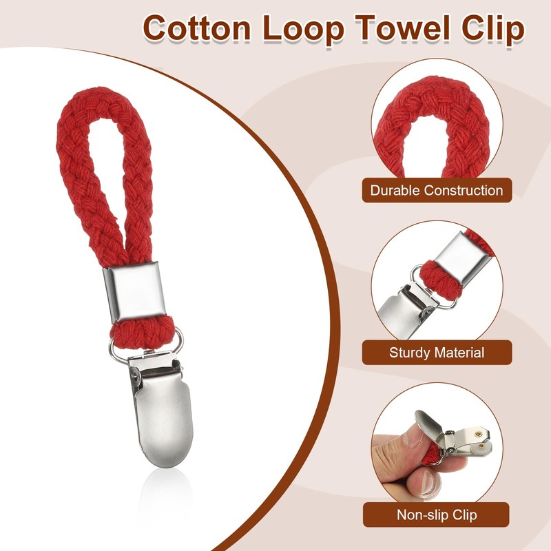 PATIKIL 5 Pcs Hanging Tea Towel Clips, 0.9" Wide Blade