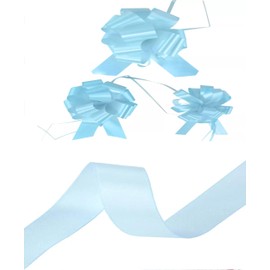 Pale Blue Satin Ribbon 50mm - 5 Meters - for Gift Wrap, Decoration, Sew Crafts, Cloth, Sewing, Bows, Party, Events, Car, Floral Dress Much More