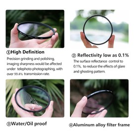 KASE Skyeye 105mm Tele MCUV Shock Proof Tempered Optical Glass Screw-in Filter Anti-Ghosting Anti-Flare Low Reflection Optical Glass Ideal for Telephoto Lenses