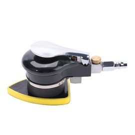 Air Sander, Orbital Sander, Air Orbital Sander, 12,000 rpm, Air Pressure Polishing Tool, Air Polisher, Triangle, 5 Holes, Handheld, Low Consumption, Low Noise, Artificial Stone, Furniture, Wood, Metal, Automotive Grinding, Polishing, Velcro Type (2.9 x 3