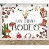 Loccor 8x6ft Fabric My First Rodeo Backdrop Western Cowgirl Cowboy