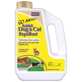 Bonide Bonide Go Away! Rabbit, Dog, & Cat Repellent Granules, 3 lbs Ready-to-Use, Keep Dogs off Lawn, Garden, Mulch & Flower Beds