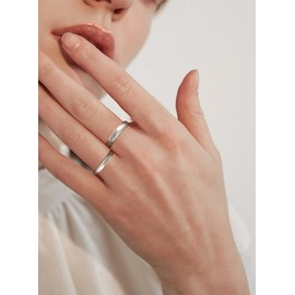 FUNEIA Silver Band Ring Women Men 1-8 mm Wide Stainless Steel Rings for Men Women Simple Polished Wedding Ring Engagement Ring Thumb Ring Finger Ring Sizes 52, 54, 57, 60, 62, 65, 67, Stainless Steel