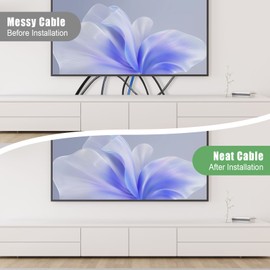 In-Wall TV Cable Management Kit with Power Socket, US Standard TV Wire Concealer, Hole Saw Drill Attachment for Clean Wall-Mounted TV Setup