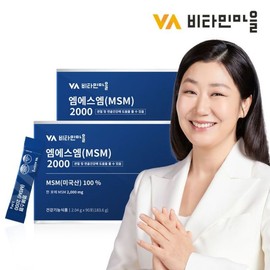 Vitamin Village 비타민마을 엠에스엠(MSM) 2000 분말스틱 90포 3개월분 X 2박스 Vitamin Village MSM 2000 Powder Stick 90 Packs 3-Month Supply X 2 Boxes