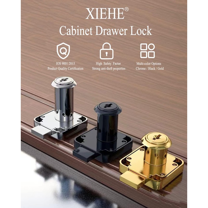 Cabinet Drawer Locks with Keys- XIEHE 138 Zinc Alloy Replacement