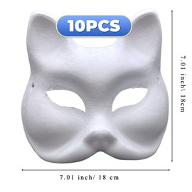 Fox Masks Therian Masks made of White Paper for DIY Painting (10)