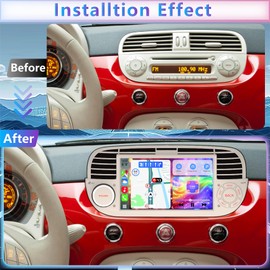 4+64G Android 14 Car Radio for Fiat 500 500C 2007-2015 Support Wireless Carpaly&Android Auto, 7 Inch IPS Touch Screen, Android Fiat Stereo with Bluetooth/WiFi/GPS/FM/SWC/Backup Camera