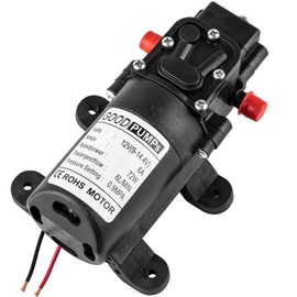 12V DC Water Pressure Diaphragm Pump, 6 A Adjustable Self Priming Sprayer Pump with Pressure Switch 6 L/Min 0.9 MPA 80 PSI, Water Transfer Pump Suitable for RV Camping Shower Garden