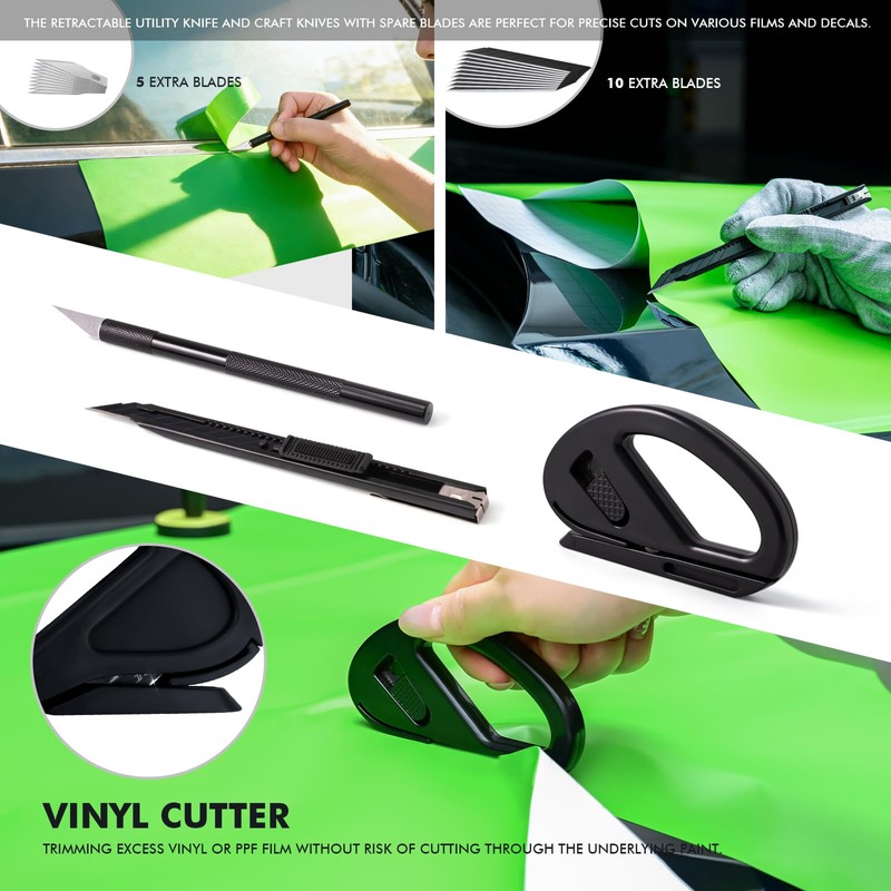 FOSHIO Vinyl Wrap Tool Kits Knife Less Tape 50m (164ft),