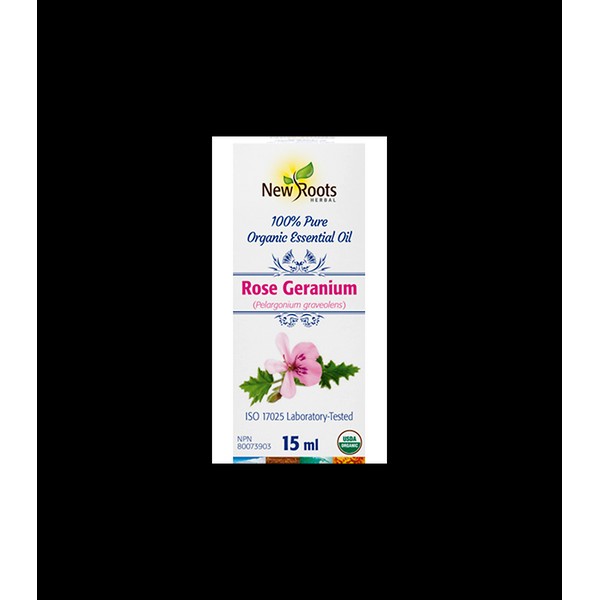 New Roots Rose Geranium Essential Oil 100% Pure Certified Organic 15 ml