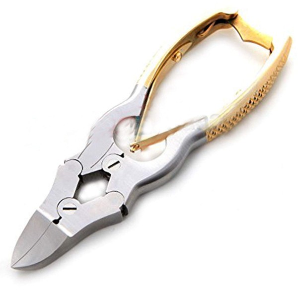 PRECISE CANADA: MYCOTIC TOENAIL NIPPERS 6", DOUBLE ACTION GOLD PLATED QUALITY INSTRUMENTS