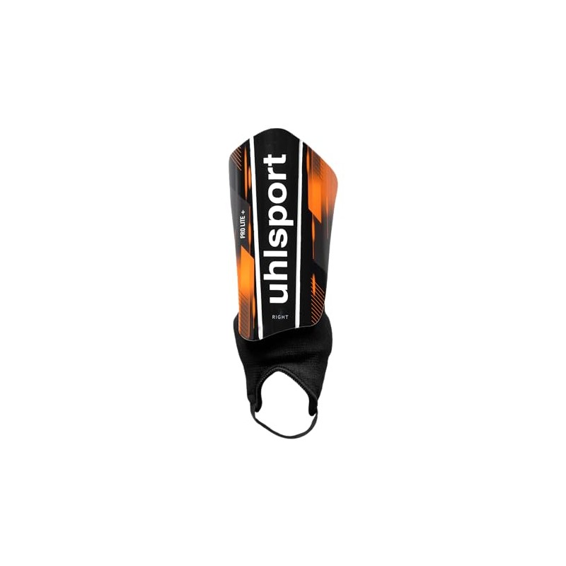 uhlsport Pro Lite Plus Unisex Youth Football Shin Guards, Black/Naranja