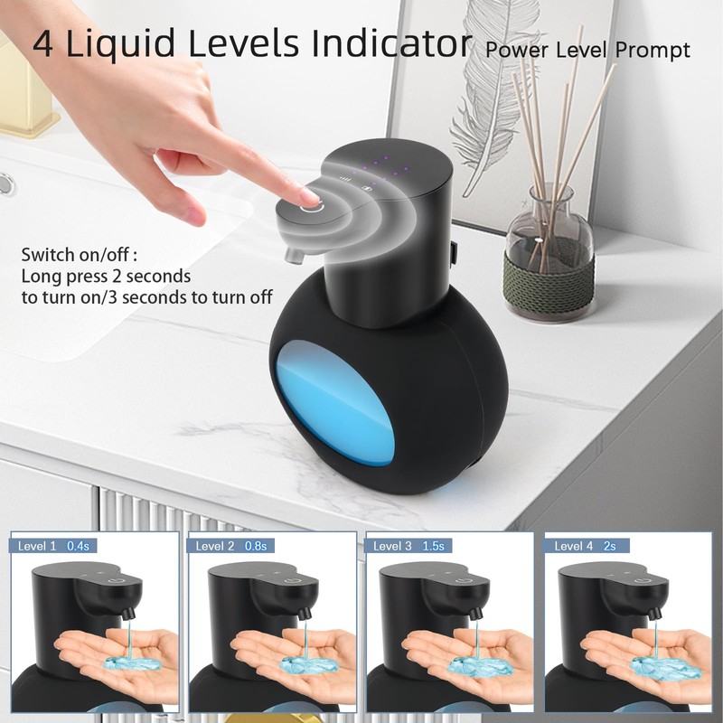 Automatic Soap Dispenser, 420 ml, Wall Mounting, USB C with