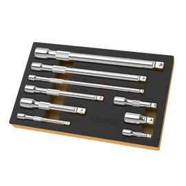Renekton 9-Piece Wobble Extension Bar Set | 1/4 3/8 1/2 Drive | Cr-V Steel | Tight Space Solution | with EVA Tray
