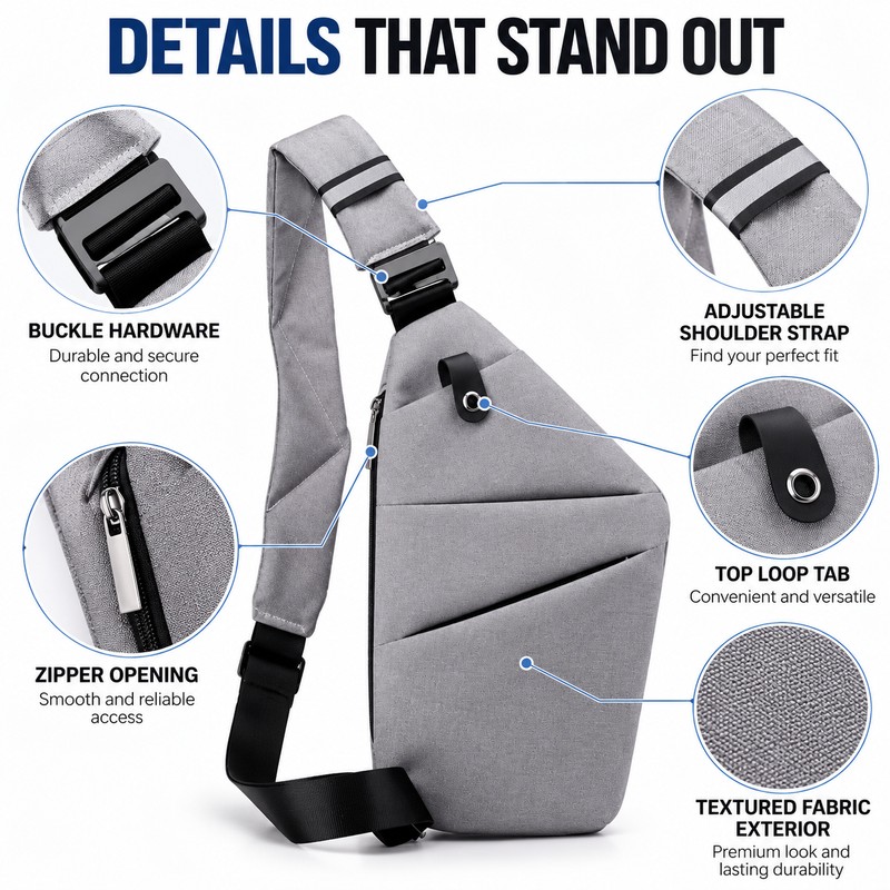 Ultra-Thin Crossbody Chest Bag for Daily Carry – Soft Sling