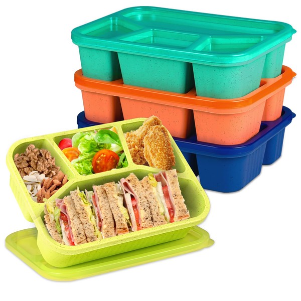 Bento Lunch Box, 4 Pack Snackle Box Container for Adults