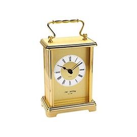 Widdop William Brass Effect Carriage White Dial Clock Quartz Movement
