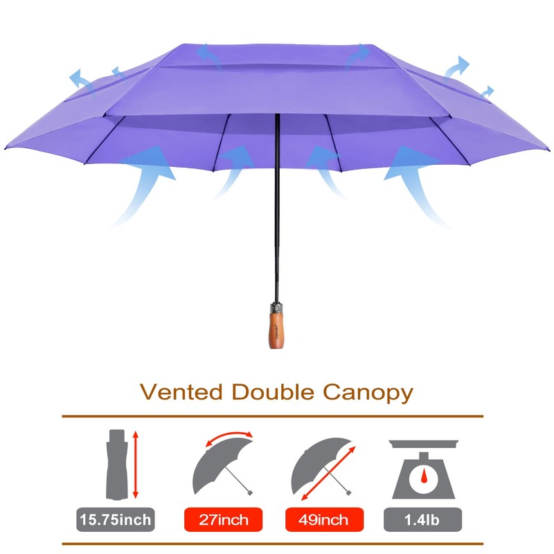 Lejorain Large Folding Golf Umbrella - Compact Mens Umbrellas Travel