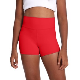 MCEDAR Girls Biker Shorts High Waisted Yoga Athletic Volleyball Shorts Soft Dance Shorts 031-Red-CM