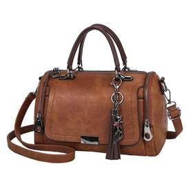 Stylish designer handbag Soft PU leather water-proof women cross-body Bag (Coffee)