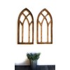 48" Farmhouse Wood Cathedral Window Arch Rustic Ash Brown- The